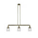 Franklin Restoration Small Bell 3 Light 38 inch Antique Brass Island Light Ceiling Light in Incandescent, Clear Glass, Franklin Restoration