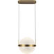 Pisces LED 11.88 inch Brushed Gold and Light Guide Pendant Ceiling Light