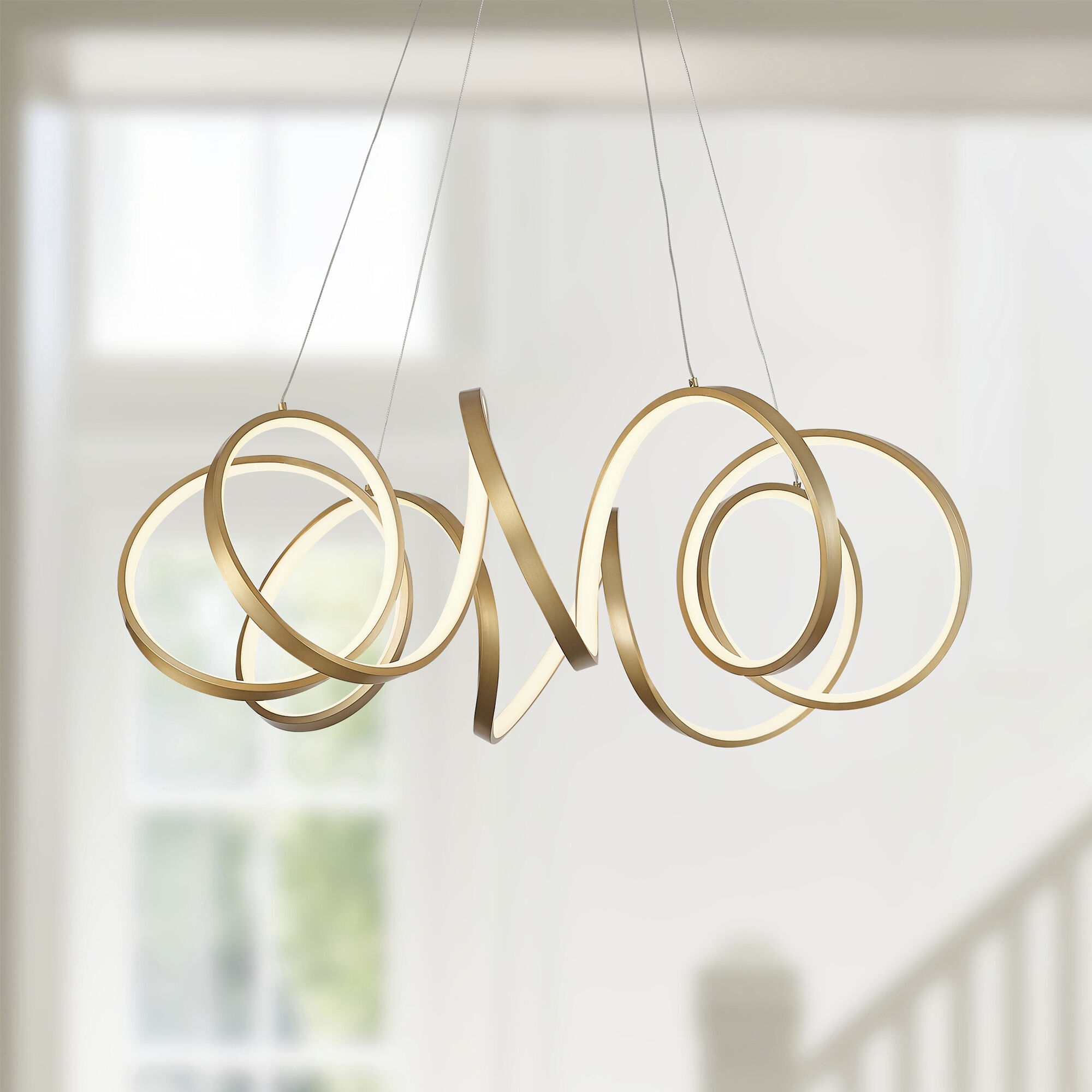 Synergy LED 34.25 inch Antique Brass Chandelier Ceiling Light