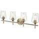 Ashford 4 Light 31 inch Modern Gold Vanity Light Wall Light