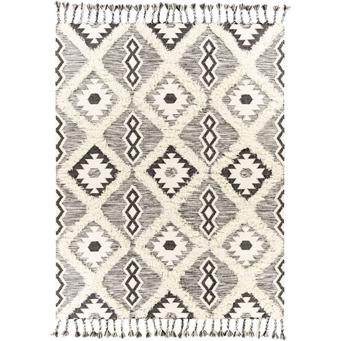 Apache 120 X 96 inch Black/Cream Handmade Rug in 8 x 10, Rectangle
