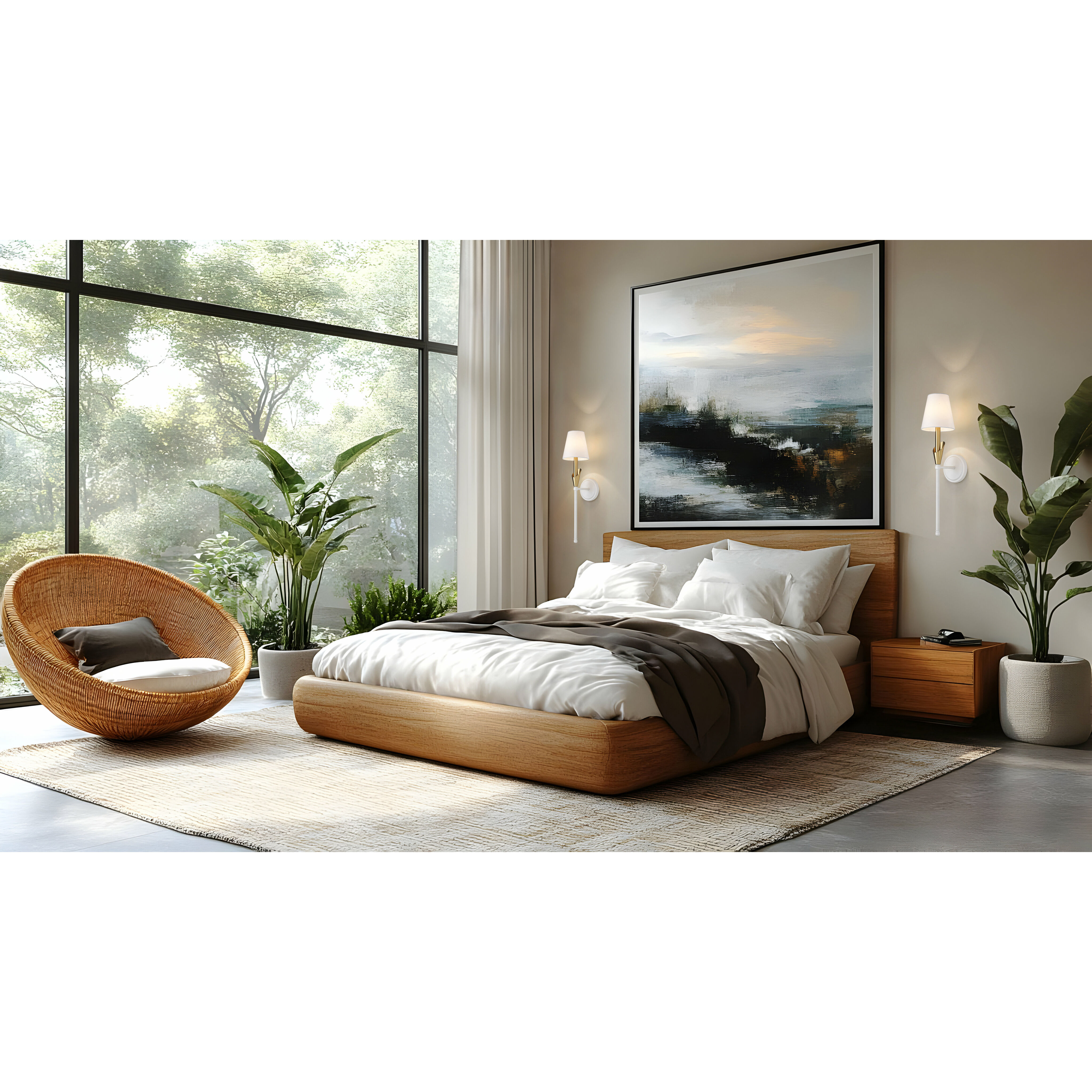 Claudelle Wall Sconce Wall Light in Textured White and Modern Gold