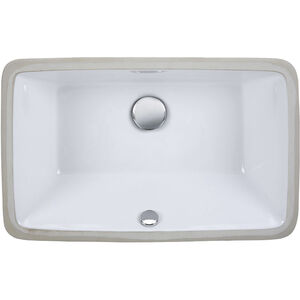 Undermount Vessel Sink 21.1 X 13.3 X 7.3 inch White Bathroom Sink, Rectangular