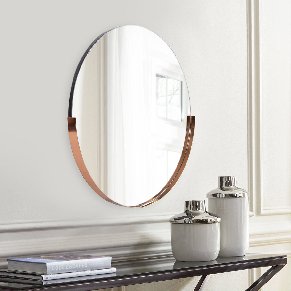 Dante 30 X 30 inch Polished Rose Gold Wall Mirror