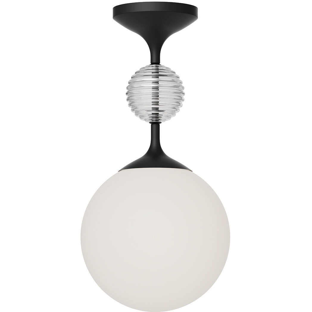 Alora Mood Celia 1 Light 7.88 inch Matte Black/Opal Glass Semi-Flush Mount Ceiling Light