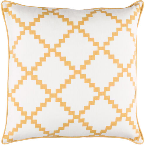 Parsons 18 inch Mustard, White Pillow Kit
