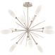 Fiori LED Beige Silver Chandelier Ceiling Light, Starburst