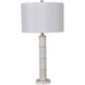 Marble Column 30 inch 150 watt White and Brass Table Lamp Portable Light