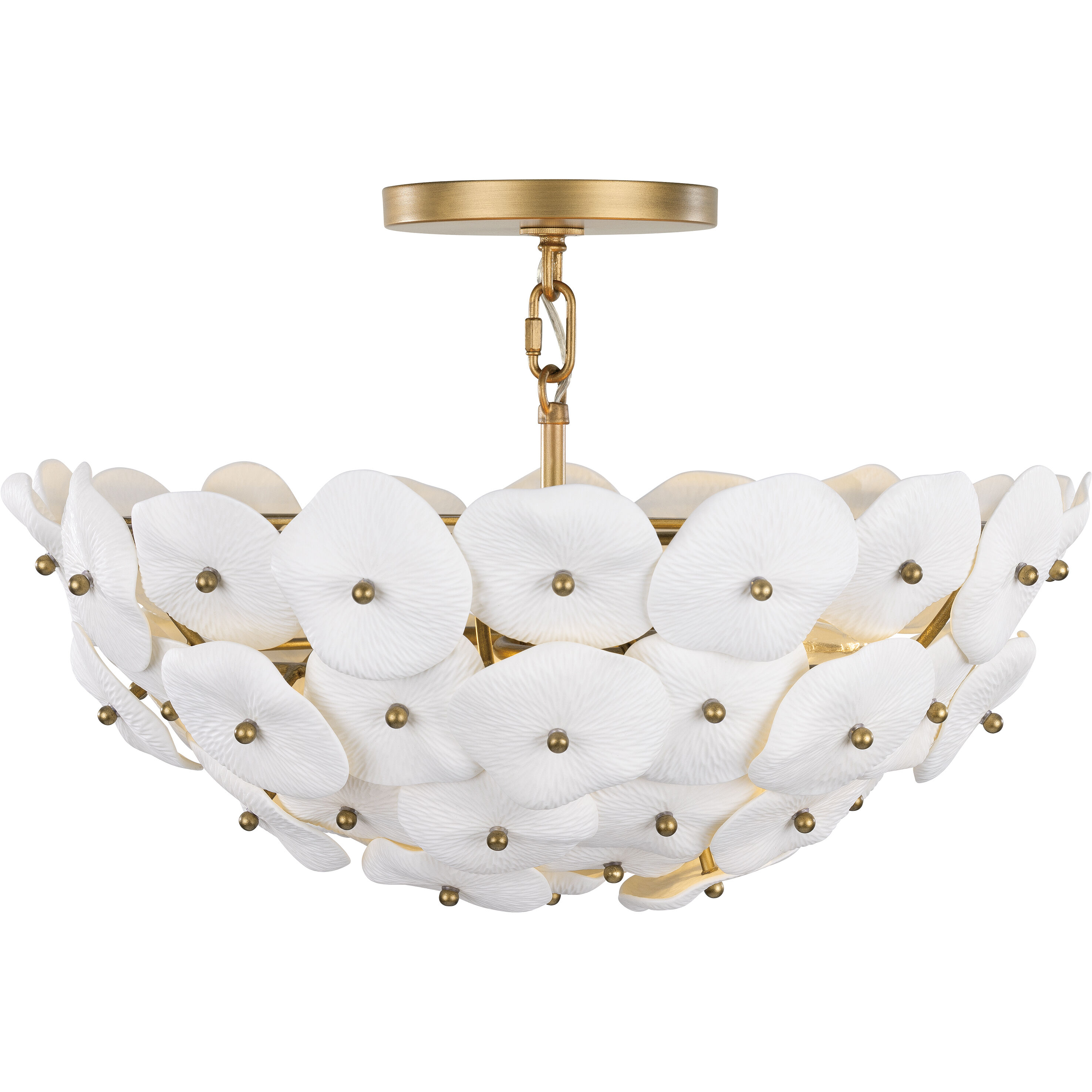 Coastlyn 3 Light 22 inch Legacy Brass Semi-Flush Mount Ceiling Light