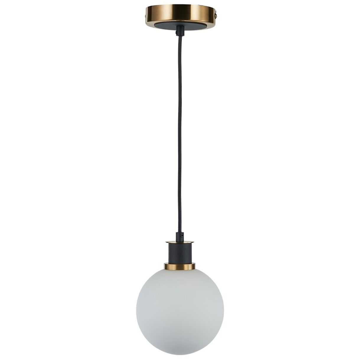 Gem LED 6 inch Black and Brushed Brass Pendant Ceiling Light in White