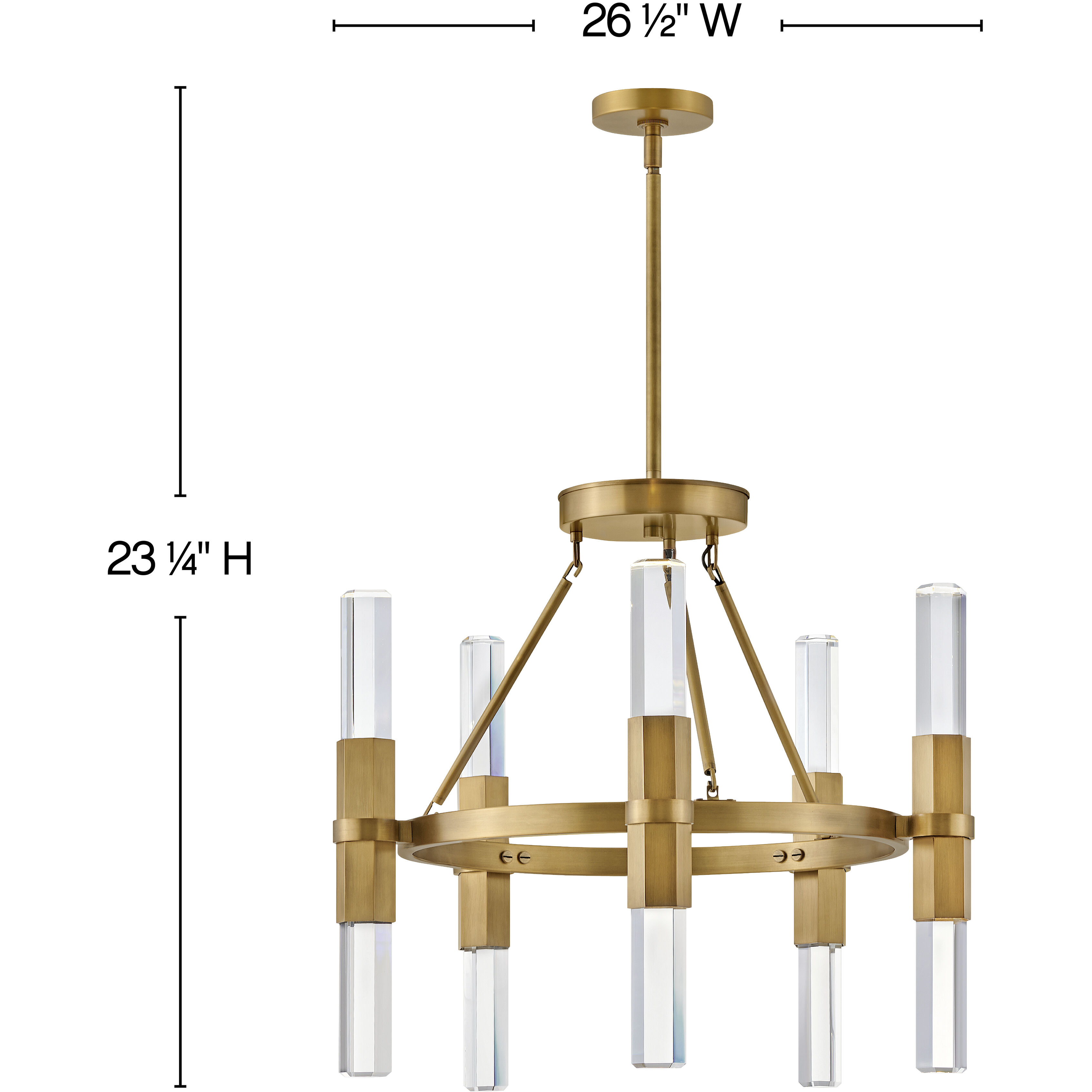 Cecily LED 26.5 inch Heritage Brass Chandelier Ceiling Light