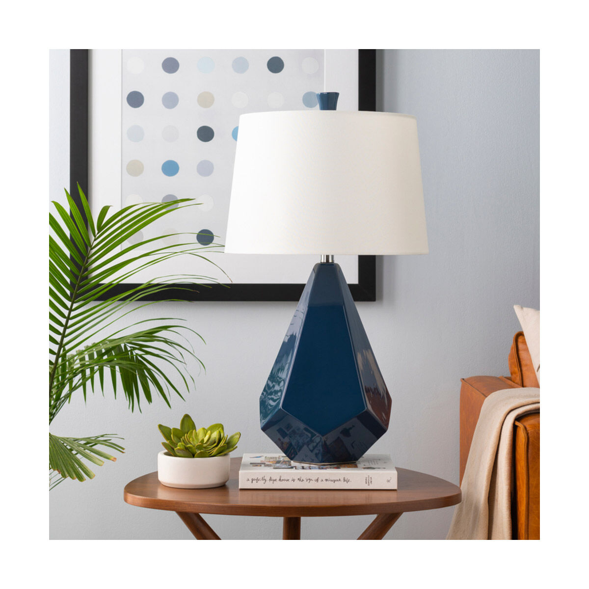 Enigma 27 inch 100 watt Blue Table Lamp Portable Light