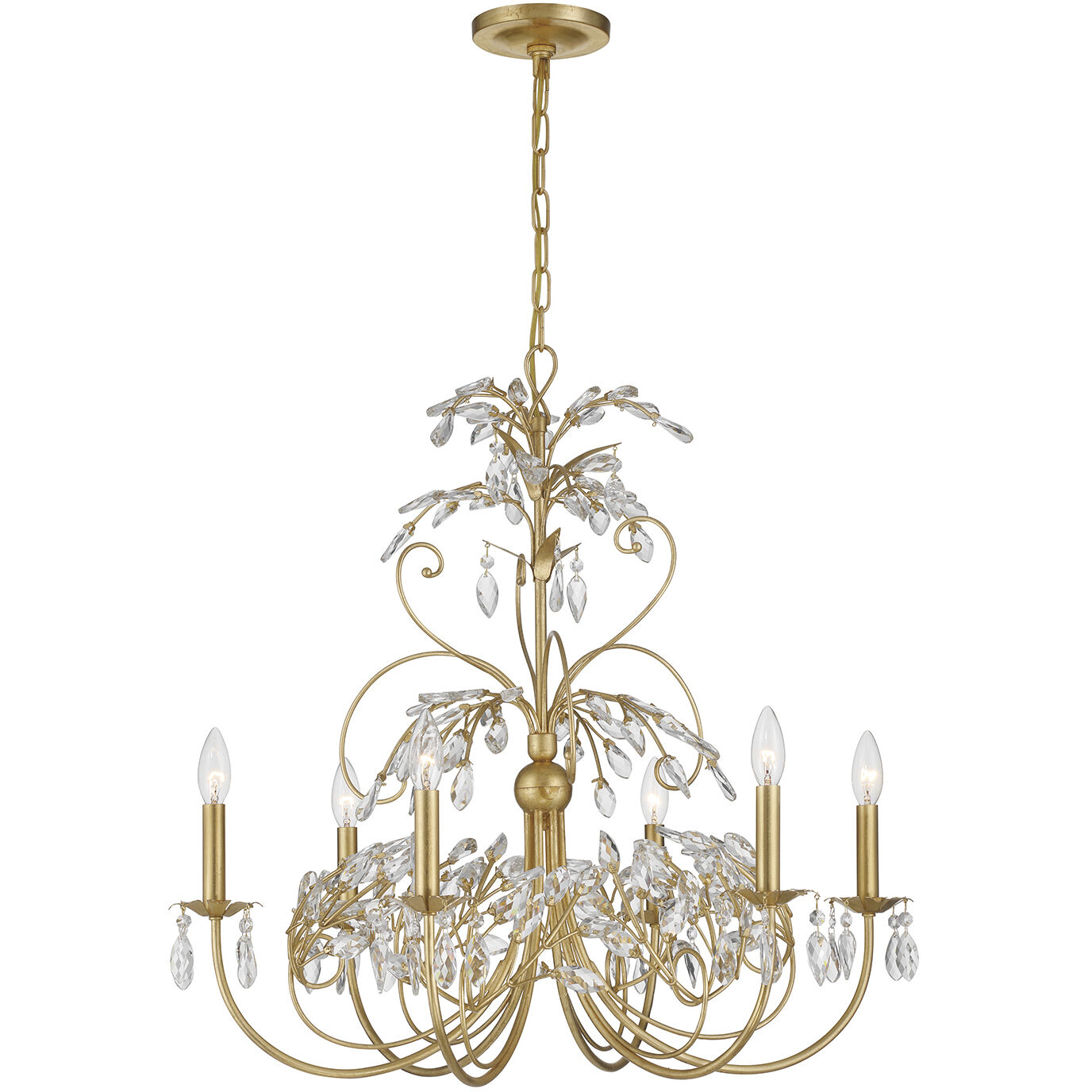 Sadie 6 Light 29 inch Antique Gold Chandelier Ceiling Light