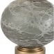 Lunia 25 inch 150 watt Smoky Gray Art Glass and Antique Brushed Brass Table Lamp Portable Light