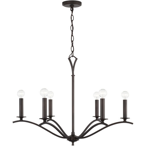 Jaymes 6 Light 30 inch Old Bronze Chandelier Ceiling Light