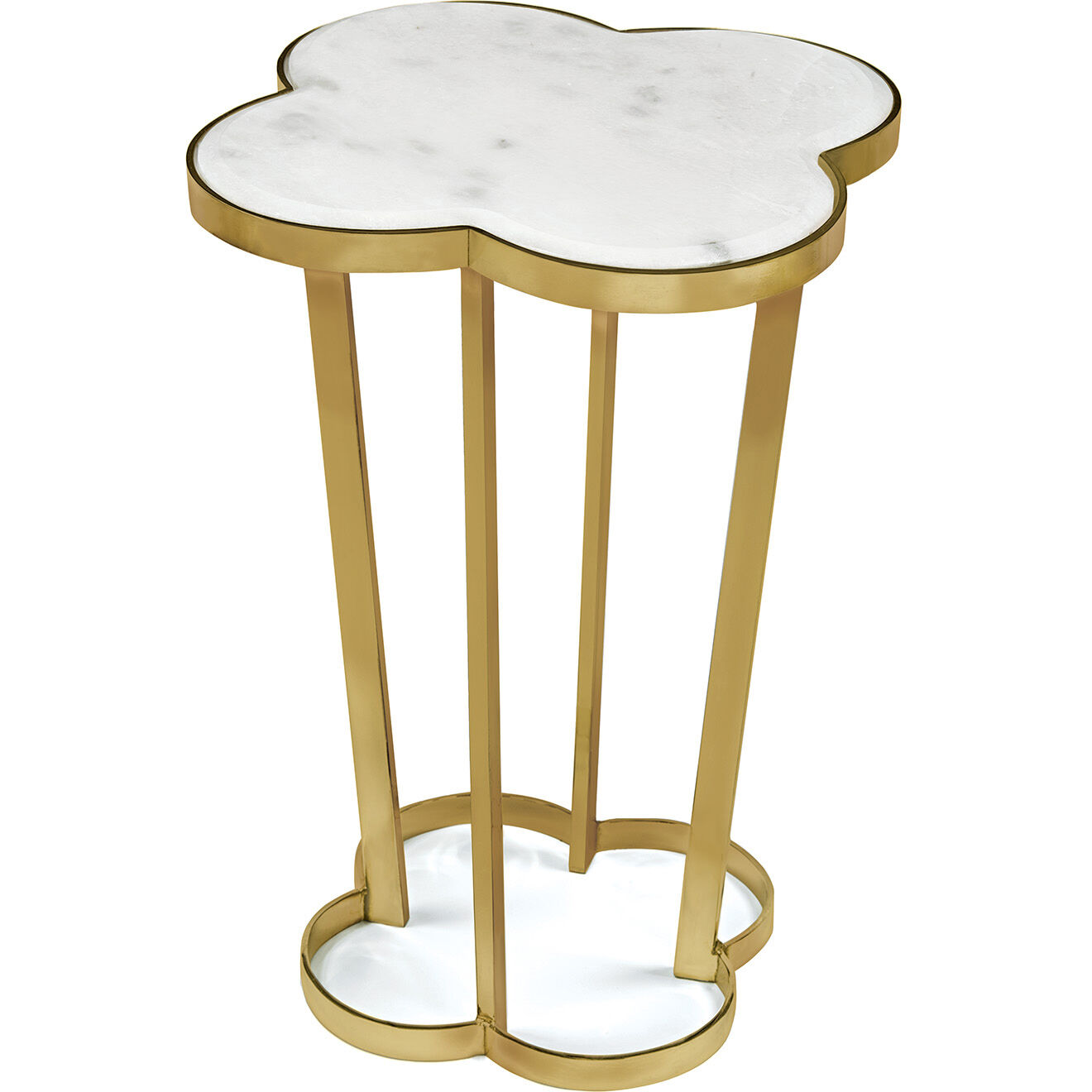 Clover 24 X 18.25 inch Natural Brass Side Table