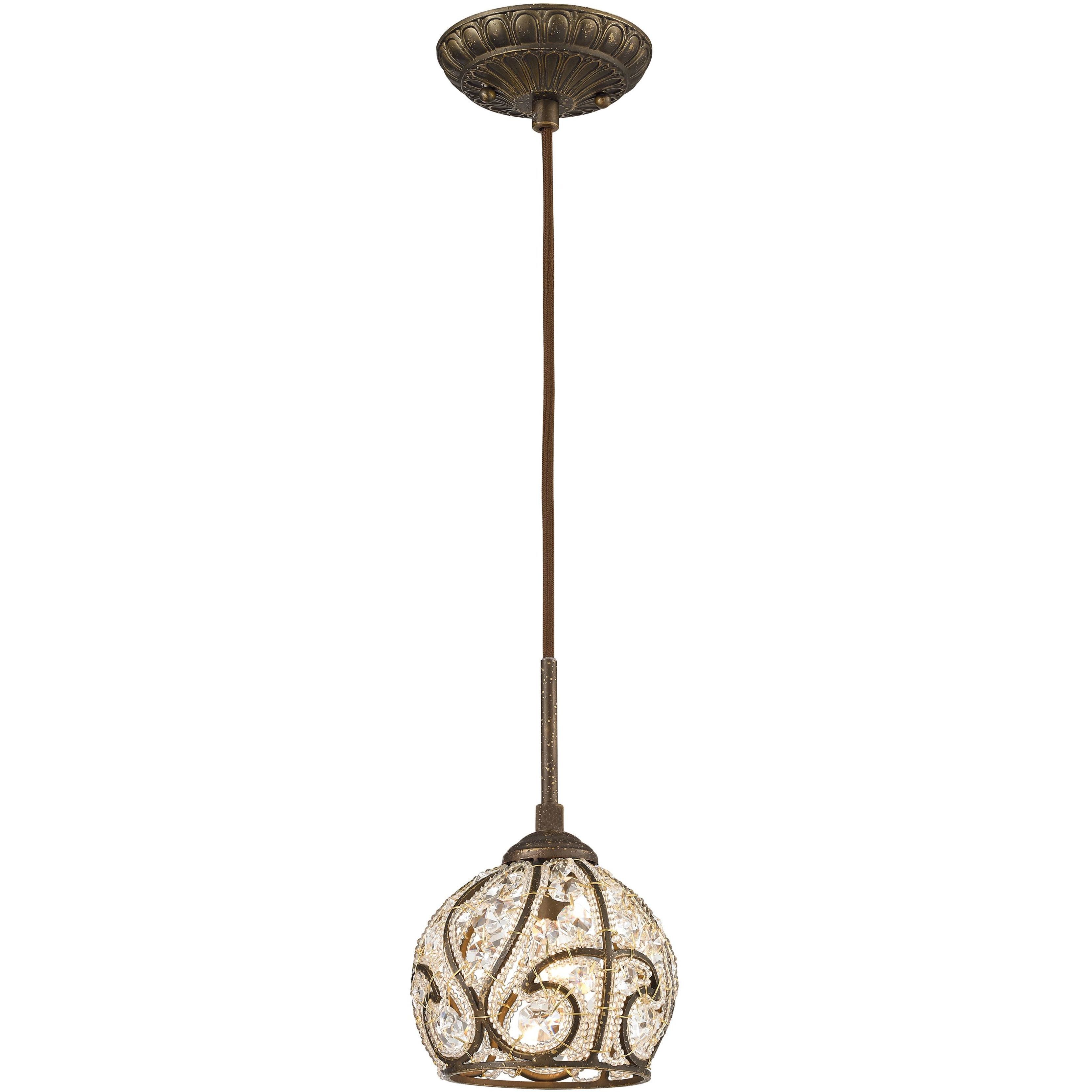 Elizabethan 1 Light 6 inch Dark Bronze Mini Pendant Ceiling Light