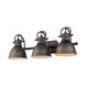 Duncan 3 Light 25 inch Rubbed Bronze Bath Vanity Wall Light
