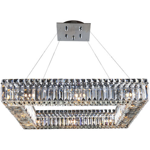 Quadro 12 Light 36 inch Polished Chrome Pendant Ceiling Light in Firenze Clear