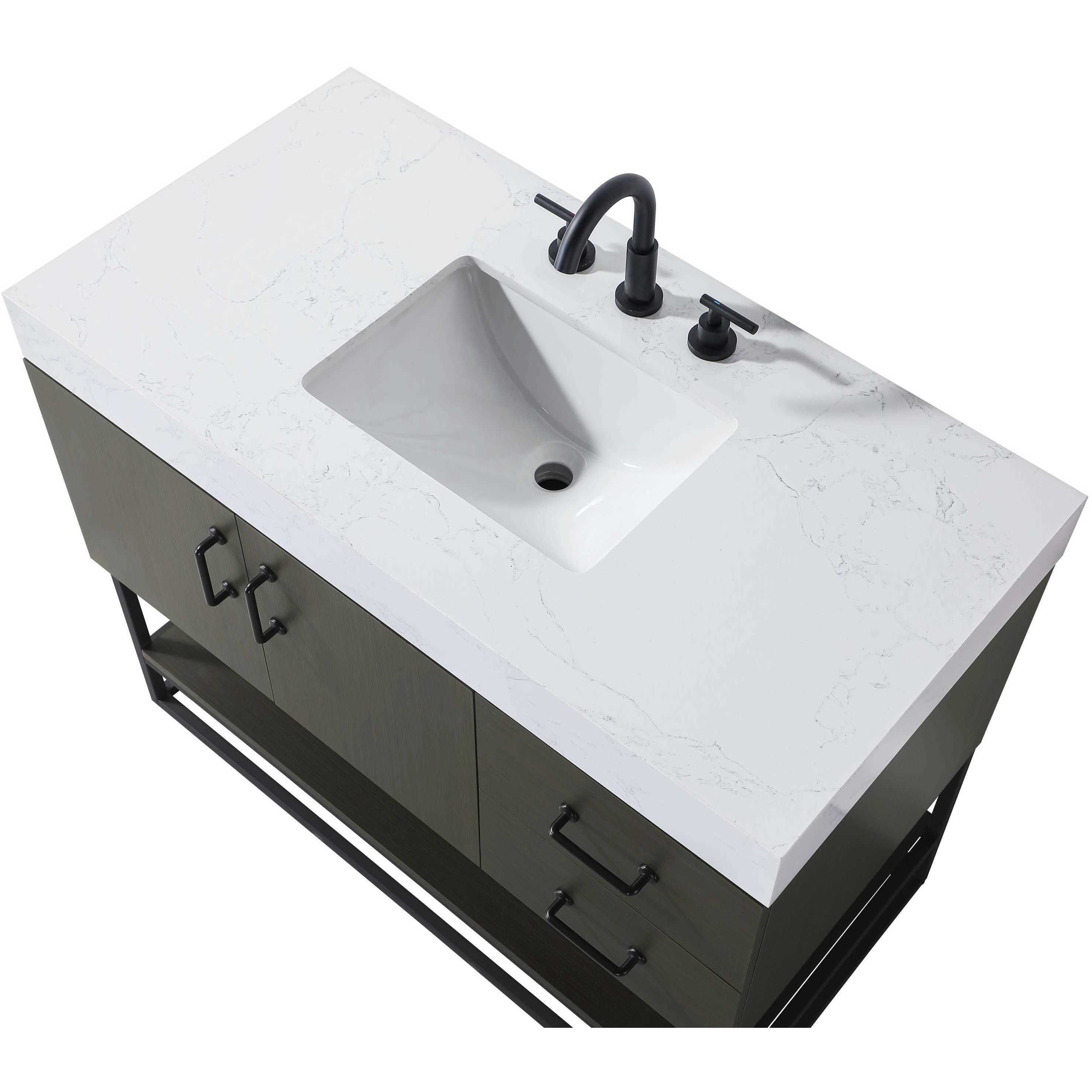 Caroline 42 X 34 inch Mocha Brown Bathroom Vanity Cabinet