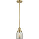 Franklin Restoration Bell 1 Light 5 inch Satin Gold Mini Pendant Ceiling Light in Incandescent, Silver Plated Mercury, Franklin Restoration