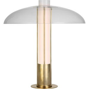 Kelly Wearstler Troye 19 inch 12 watt Antique-Burnished Brass Table Lamp Portable Light in Clear Glass, Medium