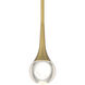 Georgia LED 4 inch Antique Brushed Brass and Crystal Clear Pendant Ceiling Light