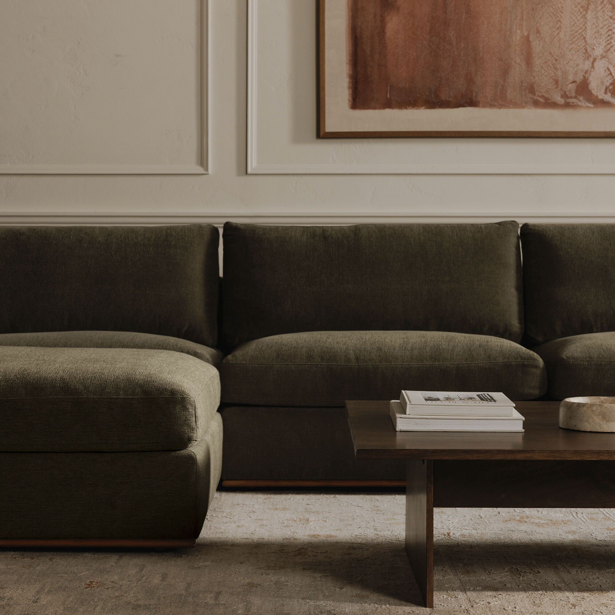 Rue Green Modular Sectional, Classic L