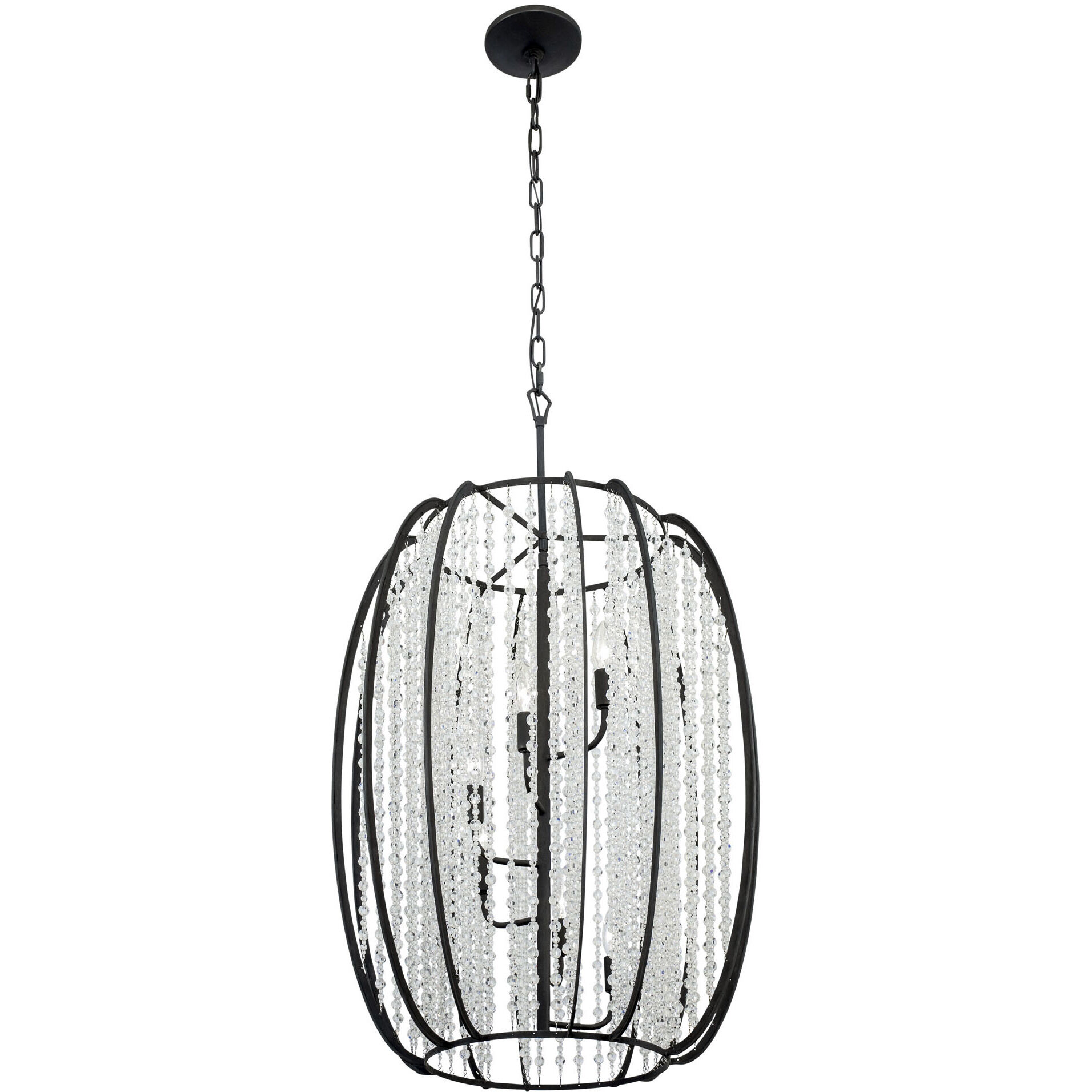 Caesar 6 Light 24 inch Carbon Foyer Pendant Ceiling Light