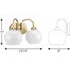 Carisa 2 Light 15 inch Vintage Gold Bath Vanity Wall Light