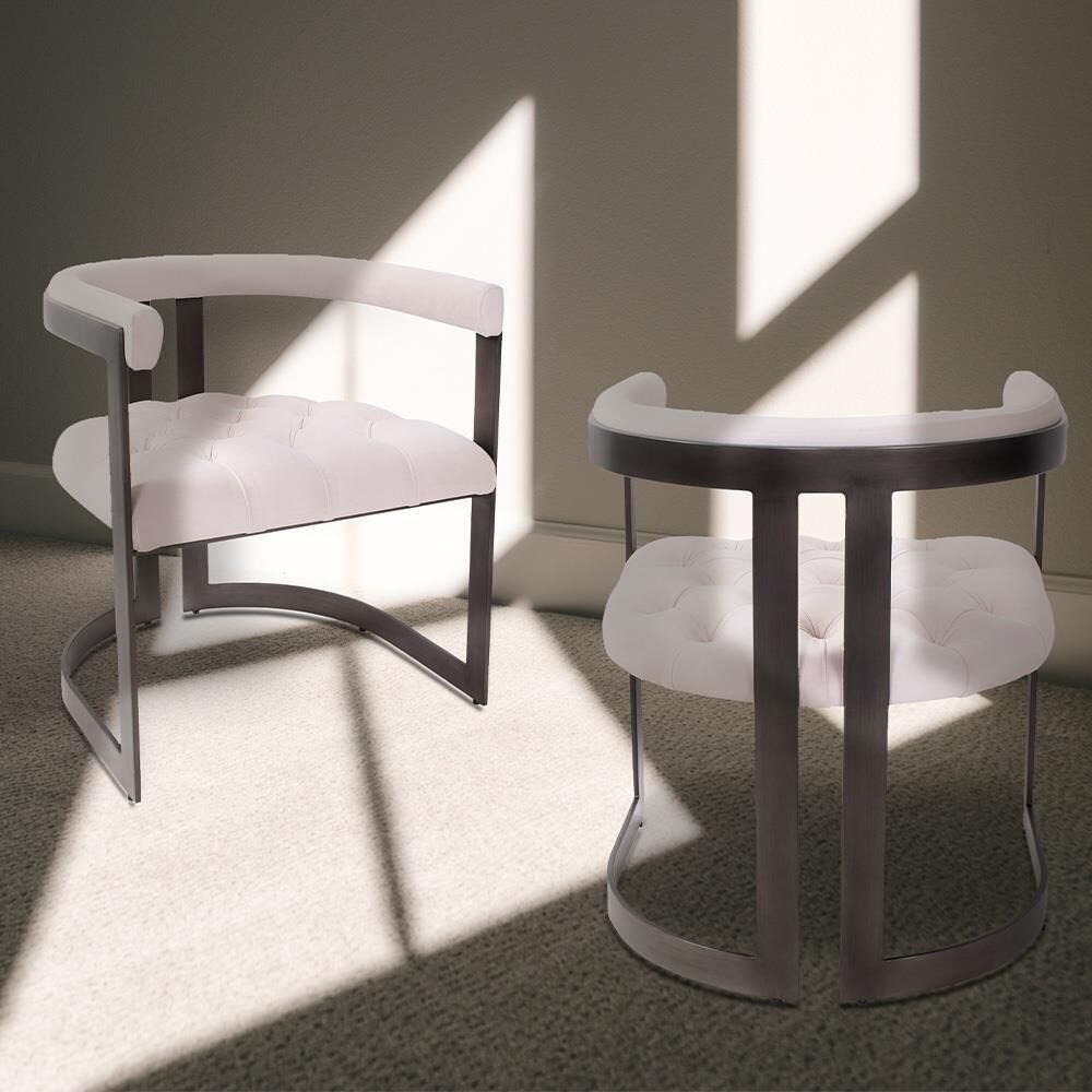 Bantry Cream and Gunmetal Armchair
