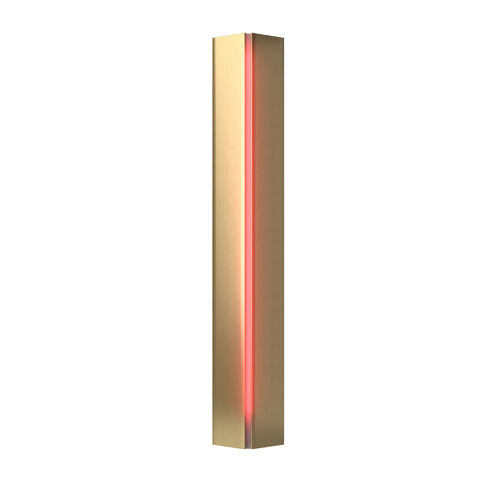 Gallery 3 Light 4.3 inch Modern Brass ADA Sconce Wall Light in Red, Small