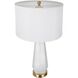 Geometric 26 inch 40.00 watt Gold/White Table Lamp Portable Light