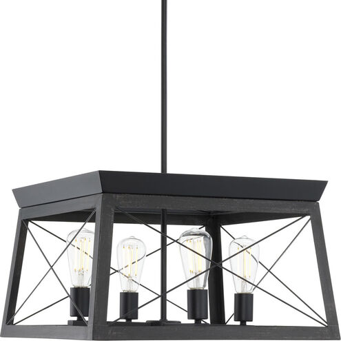 Briarwood 4 Light 20 inch Textured Black Chandelier Ceiling Light