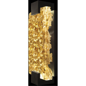 Terra 2 Light 6 inch Black ADA Sconce Wall Light in Antique Gold Leaf Studio Glass