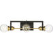 Intention 3 Light 17 inch Warm Brass and Black Vanity Light Wall Light