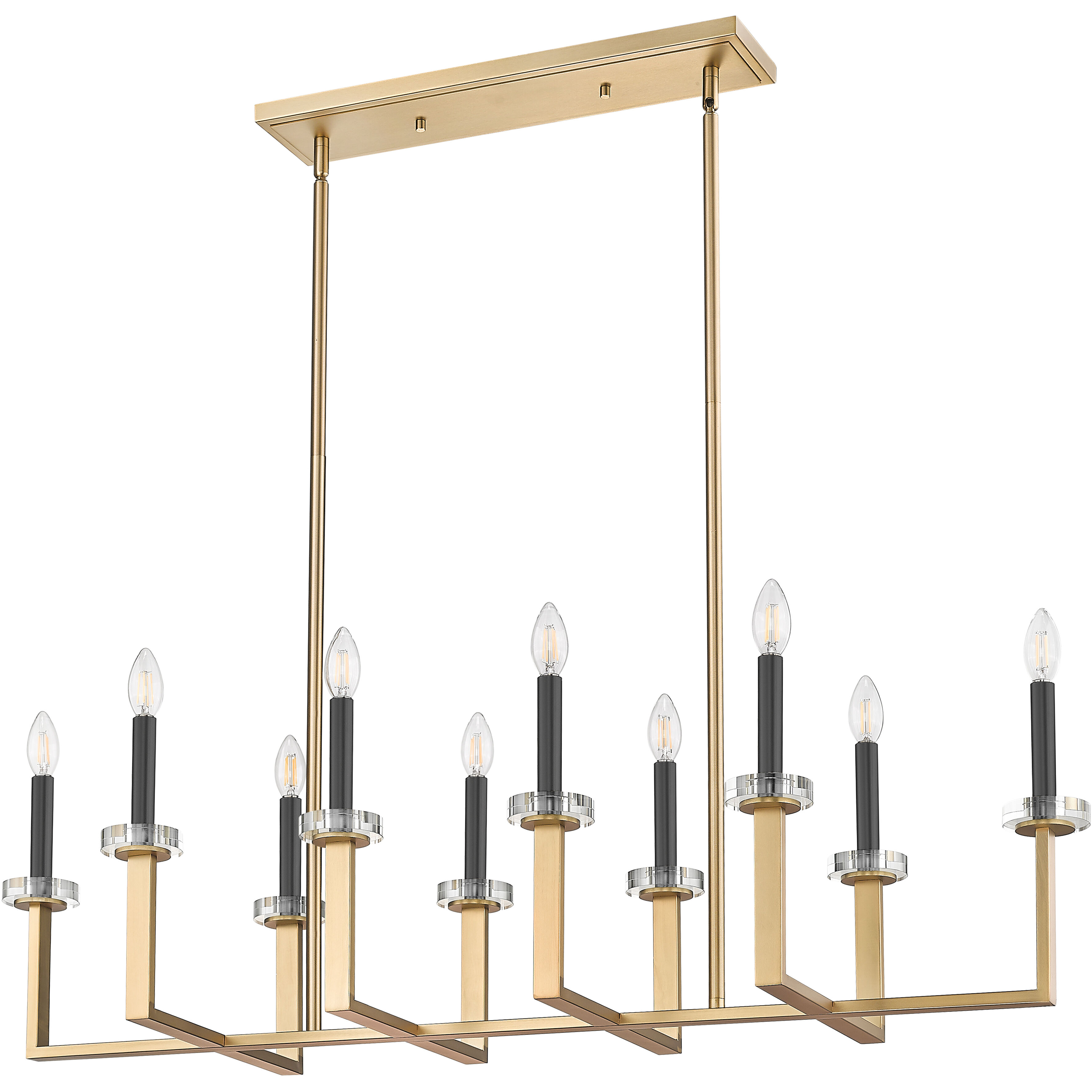 Gaultier 10 Light 44.75 inch Mondern Gold Linear Chandelier Ceiling Light in Modern Gold
