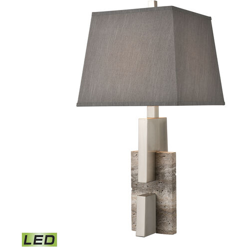 Rochester 32 inch 9 watt Gray with Brushed Nickel Table Lamp Portable Light