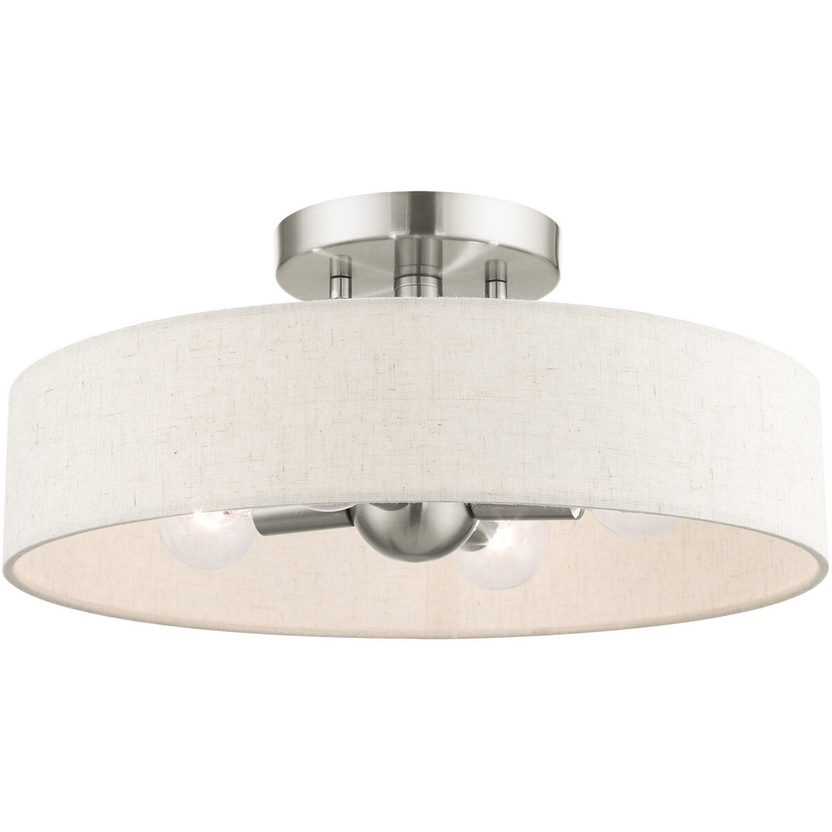 Venlo 4 Light 14 inch Brushed Nickel Semi Flush Ceiling Light