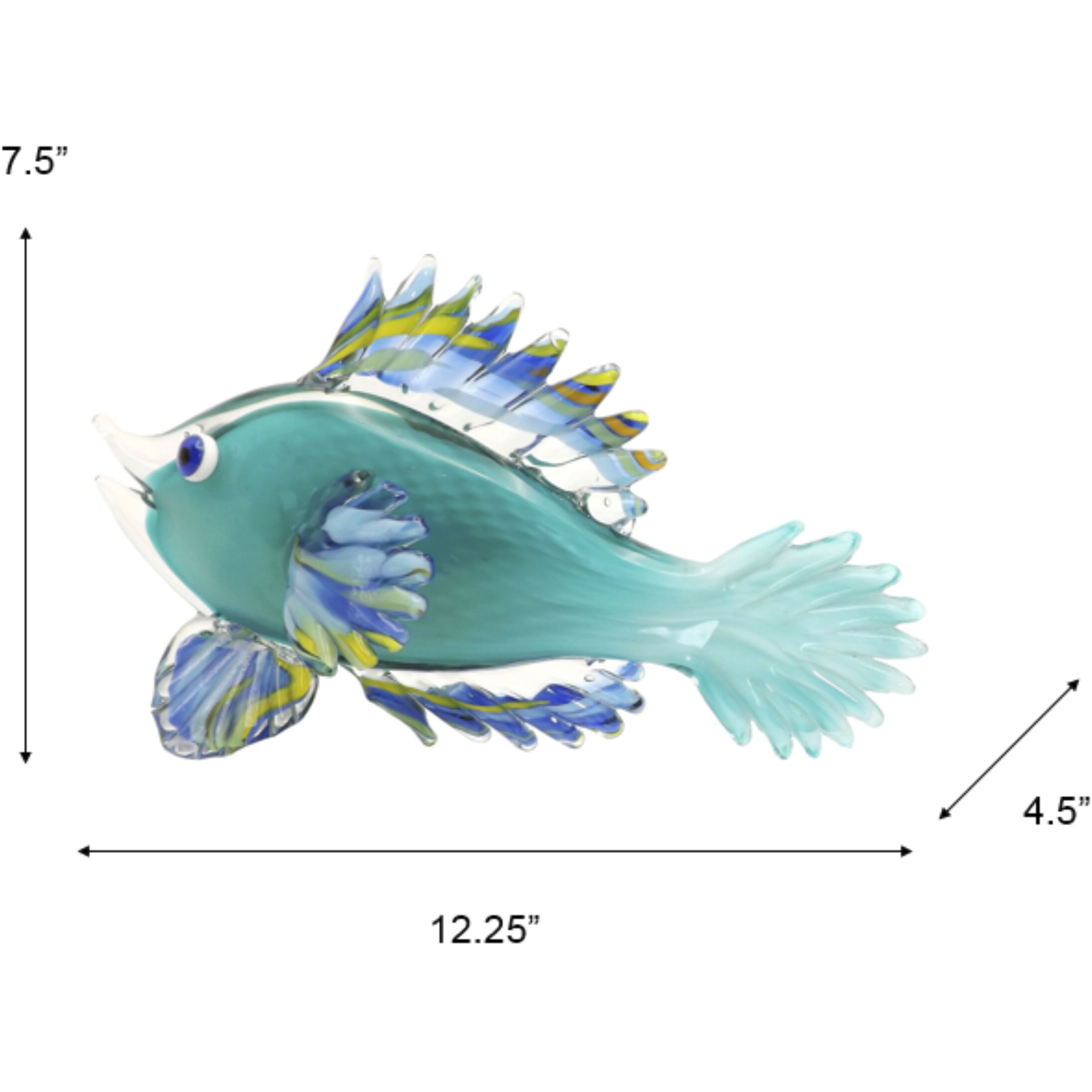 Maya Aqua Art Glass Sculpture