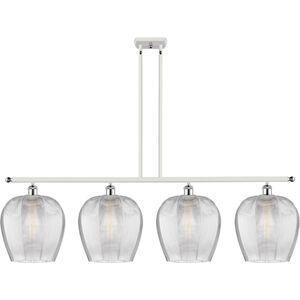 Ballston Norfolk LED 50 inch White and Polished Chrome Island Light Ceiling Light in Clear Glass