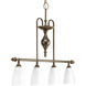 Revive 4 Light Antique Bronze Island Chandelier Ceiling Light