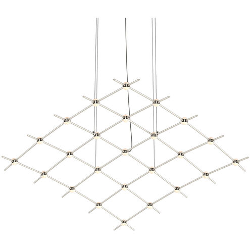 Constellation LED 121.75 inch Satin Nickel Chandelier Ceiling Light in White Glass