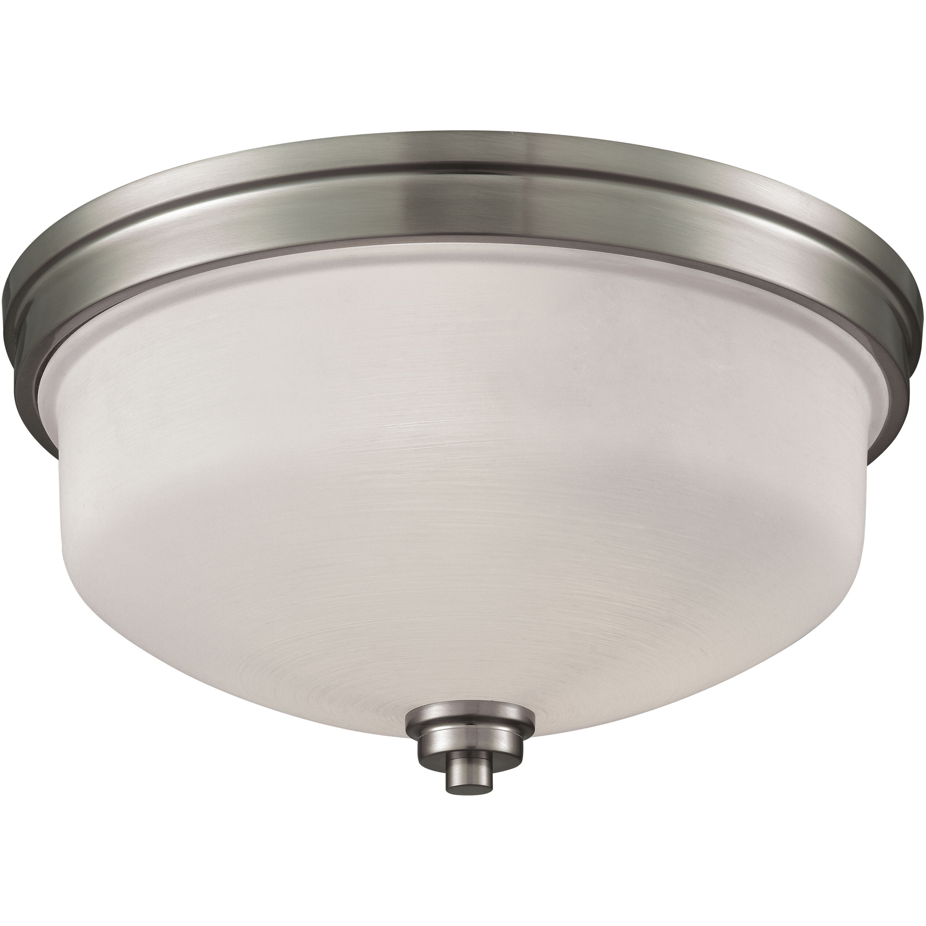 Casual Mission 3 Light 13 inch Brushed Nickel with White Flush Mount Ceiling Light
