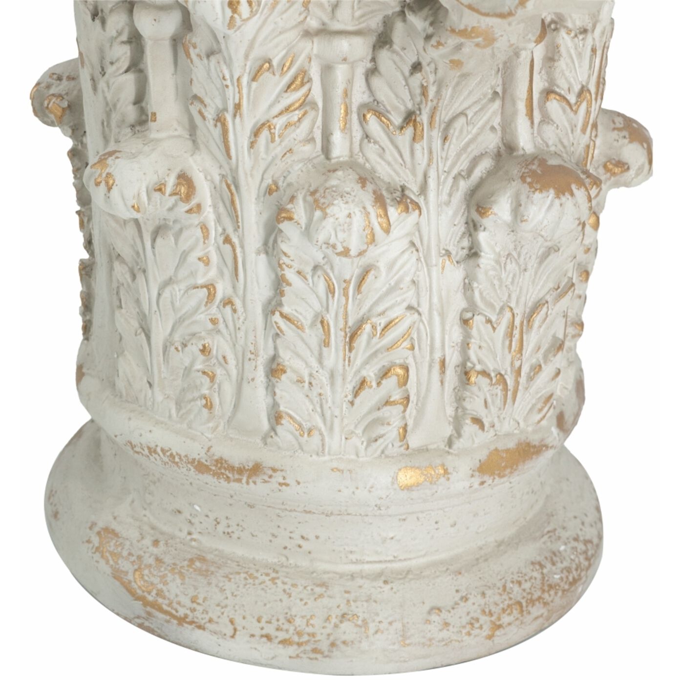 Roman 17.5 X 14 inch White and Gold Pedestal