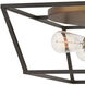 Fulton 4 Light 18 inch Bronze with Heirloom Brass Indoor Flush Mount Ceiling Light