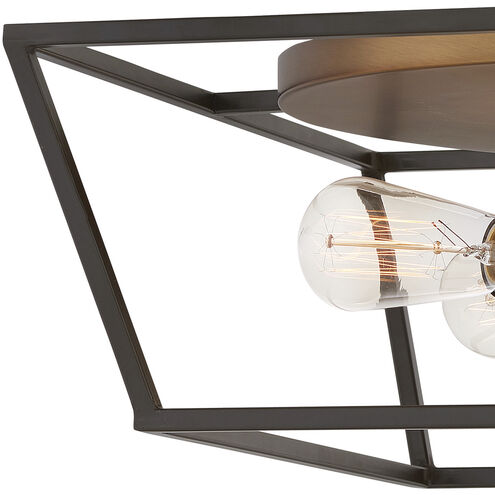 Fulton 4 Light 18 inch Bronze with Heirloom Brass Indoor Flush Mount Ceiling Light
