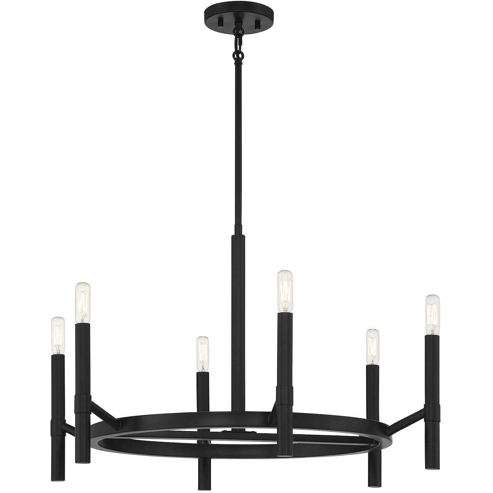 Padgett 6 Light 28 inch Matte Black Chandelier Ceiling Light
