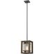 Signature 1 Light 8 inch Wood Mini Pendant Ceiling Light