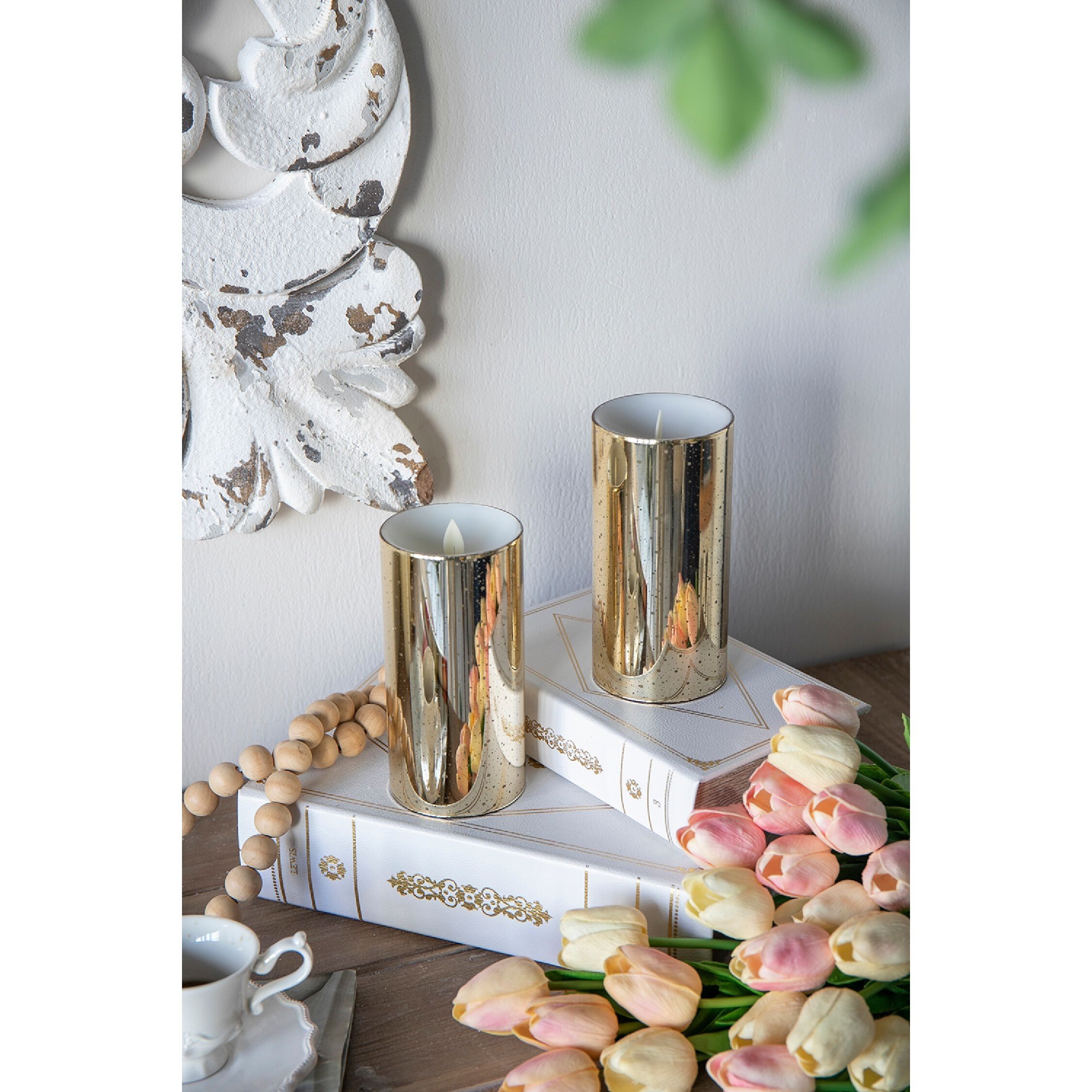 Speckled 6 X 3 inch LED Candle